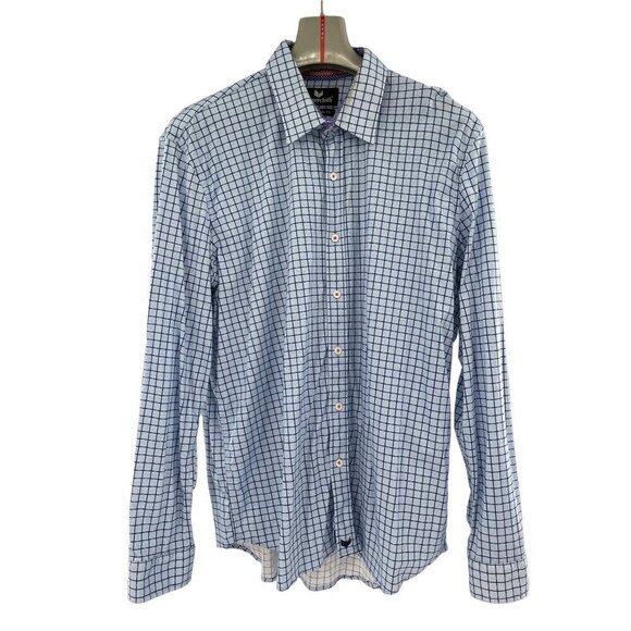 Buttercloth Mens Navy Blue Regular Fit Block Shirt 2XL XXL Long Sleeve - Picture 1 of 8
